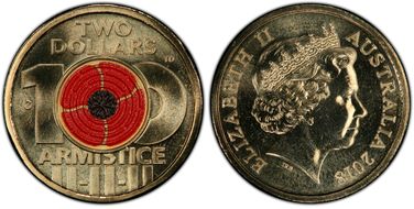 2018-C $2 Armistice Centenary Colorized MS68