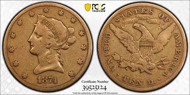 1874-CC $10 VG10