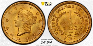 1853-O G$1 MS66