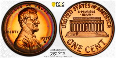 1970-S 1C Large Date PR67RB