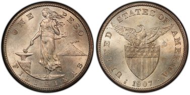 1907-S Peso MS62