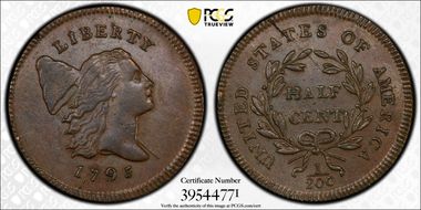 1795 1/2C C-2a, Punctuated Date, LE MS61BN