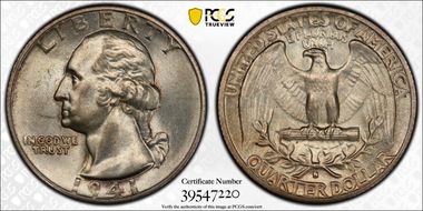 1941-S 25C Large S, FS-503 MS62