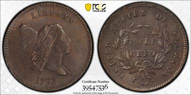 1797 1/2C 1 Above 1 MS64BN