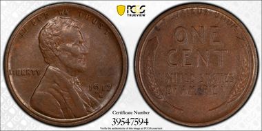 1917-S 1C AU58BN