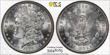 1886 $1 MS66
