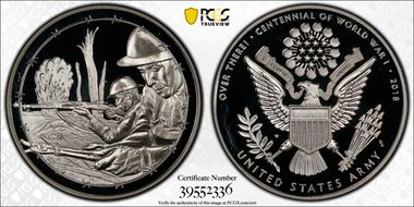 2018-W Medal WWI Centennial - Army PR69DCAM