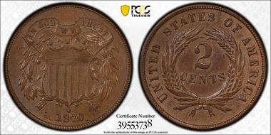1870 2C MS63BN
