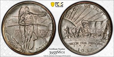 1937-D 50C Oregon MS67+
