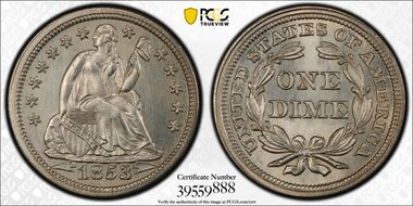 1853 10C Arrows MS64