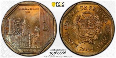 2014 N Sol Catedral de Lima MS64