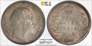 1906(C) 1/2 Rup SW-7.58 Prid-310 MS61