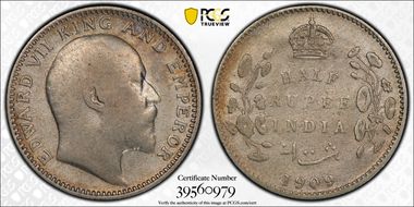 1909(C) 1/2 Rup SW-7.68 N1