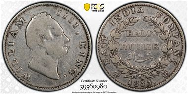 1835.(B) 1/2 Rup SW-1.60 F12