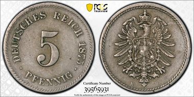 1875-H 5 Pfg J-3 XF45