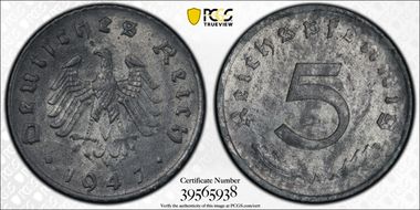 1947-A 5 Pfg J-374 MS63