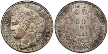 1882-A 50C Gad-419a F-189 MS66