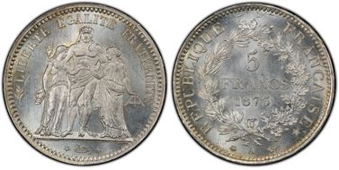 1873-A 5 Fr Gad-745a F-334 MS65