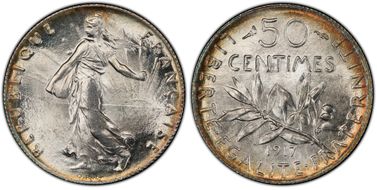 1917 50C Gad-420 F-190 MS67