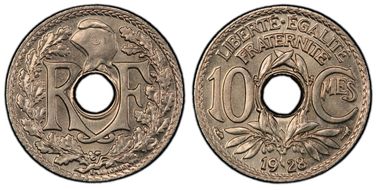 1928 10C Gad-286 F-138 MS66