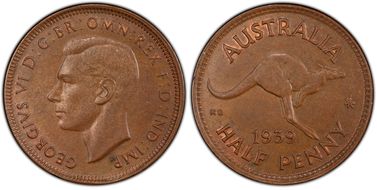1939 1/2D Kangaroo Reverse MS63BN