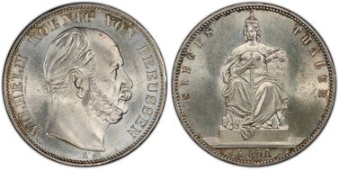 1871-A Thaler Victory over France KM-500  Ag MS63