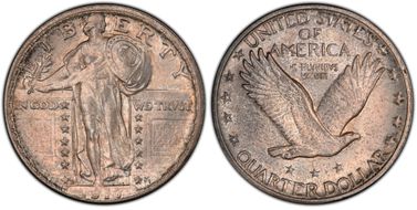 1917-D 25C Type 2 MS62