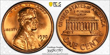 1970-S 1C Small Date MS65RD