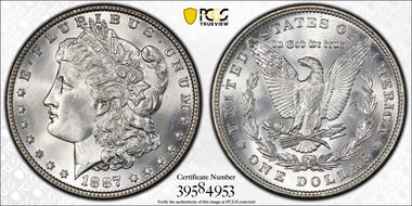 1887 $1 MS66