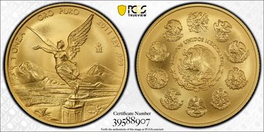 2011-Mo Onza Libertad Gold MS70