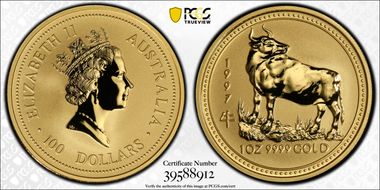 1997 $100 Year of the Ox Au MS70
