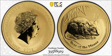 2008-P $100 Year of the Mouse Au MS70