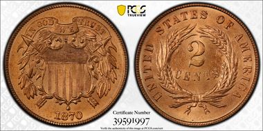 1870 2C MS65+ RD