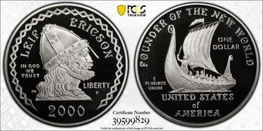 2000-P $1 Leif Ericson PR70DCAM