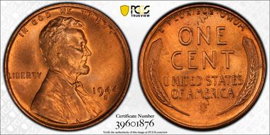 1944-S 1C MS67RD