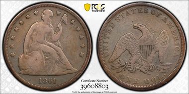 1861 $1 VG10