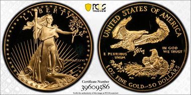 1986-W $50 Gold Eagle PR69DCAM