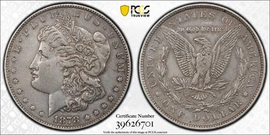 1878 8TF $1 VAM 14.18, Broken 7 XF40