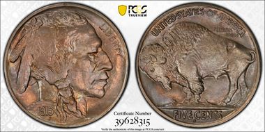1915-S 5C MS65