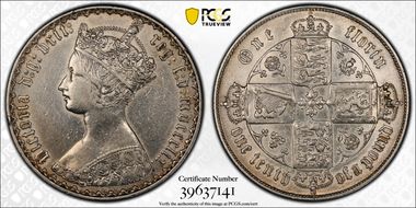 1859 Florin S-3891 ESC-2844 w/Stops m/Inverted m mdccclix N1