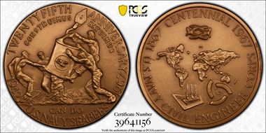 1967-P Medal D1967-1c Bronze 76mm SEABEES Anniv SP68