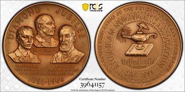 1966 Medal D1966-1b Bronze 76mm ANA 75th Anniversary SP68