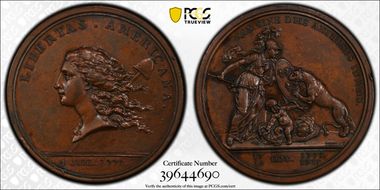 1783 AE Medal Betts-615, Libertas Americana N1BN