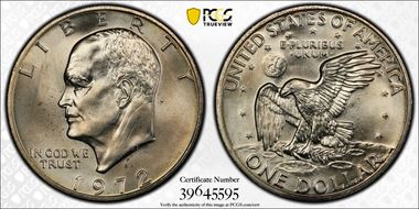 1972-S $1 Silver MS64