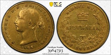 1863-SY 1/2 Sov VF35