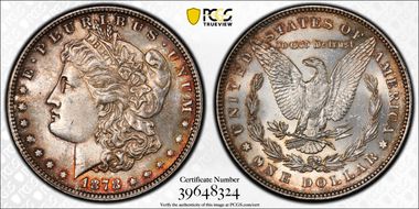 1878 7/8TF $1 VAM 33, Doubled Legs MS62