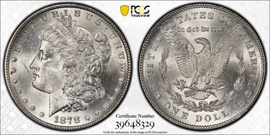 1878 7TF $1 Reverse of 1878 MS62