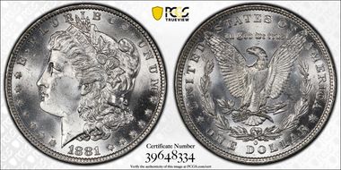1881-O $1 MS64