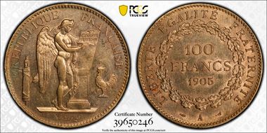 1905-A 100 Fr Gad-1137 F-552 AU58
