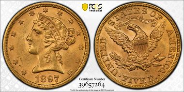 1897 $5 MS63
